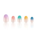 24 pièces Court Ovale Arc-en-ciel Gradient Design Nail Polish Set.Long Press On The Nail. Inclure