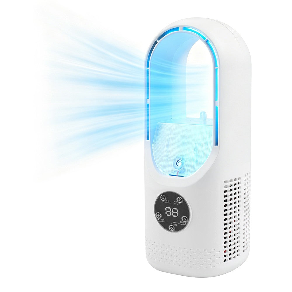 Ventilateur portatif sans lame Ventilateur de bureau silencieux 6 vitesses avec humidificateur