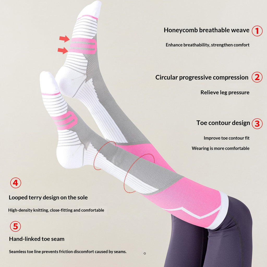 Chaussettes à compression longue pour le cyclisme et le fitness