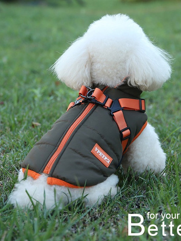 Animaux de compagnie Vêtements d'hiver Plus Velvet épais coton rembourré chien chaud hiver Veste à deux pattes Petit A