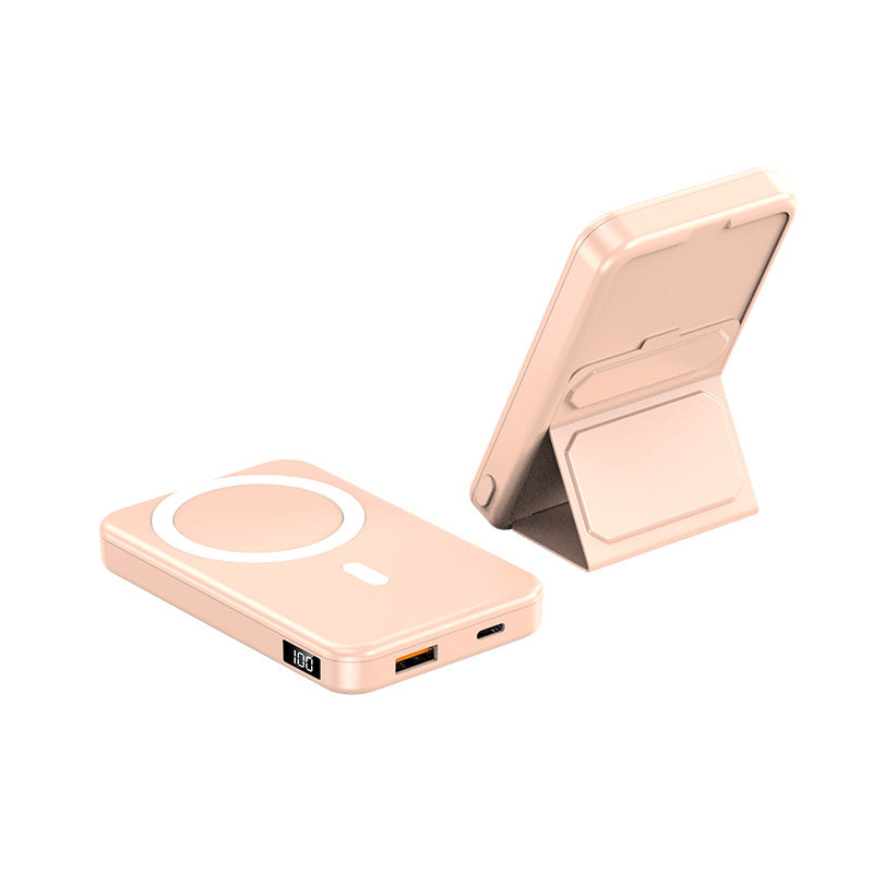 Aspiration magnétique sans fil charging trésor Grande capacité pliant Bracket Mobile Power Su