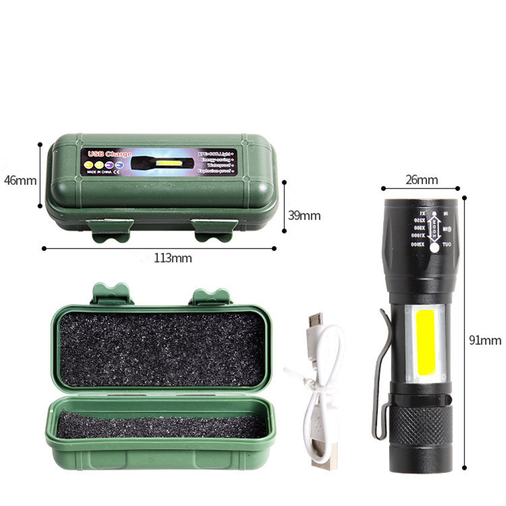 Lampe de poche de torche télescopique lampe de poche rechargeable stylo lampe USB de charge lampe de travail pour le camping