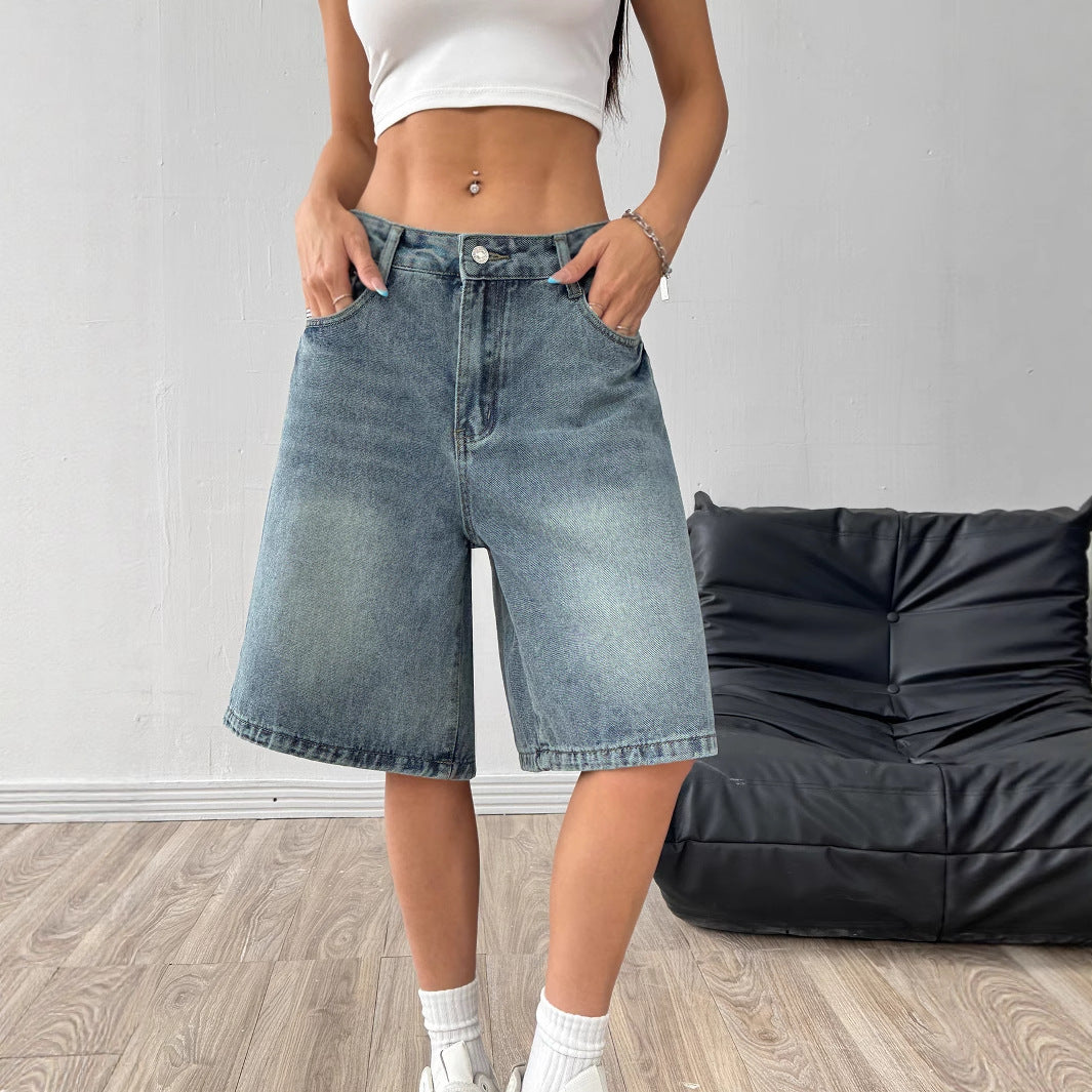 Short en denim casual loose-Fit pour femmes