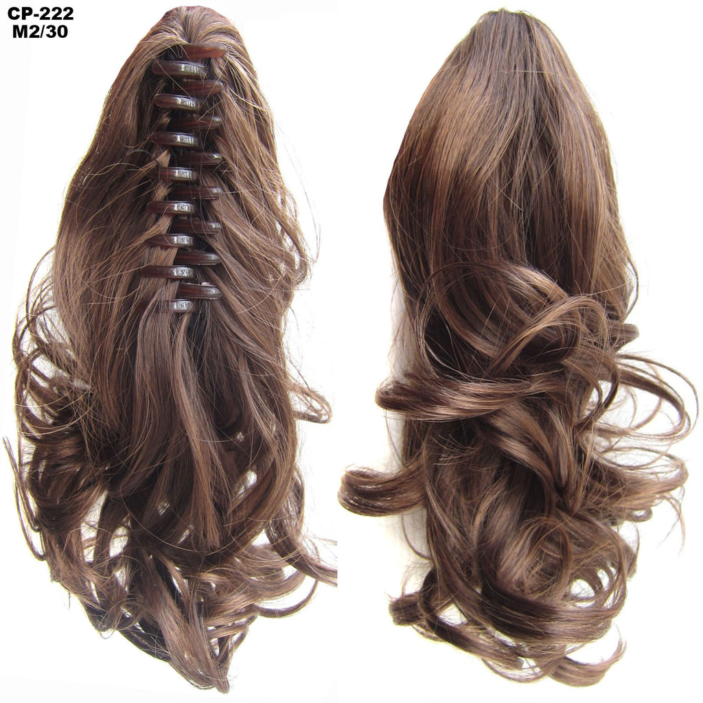 Long Wave Ponytail Wrap autour de Ponytail Clip dans les cheveux Headwear Gris Coiffure Exten naturel