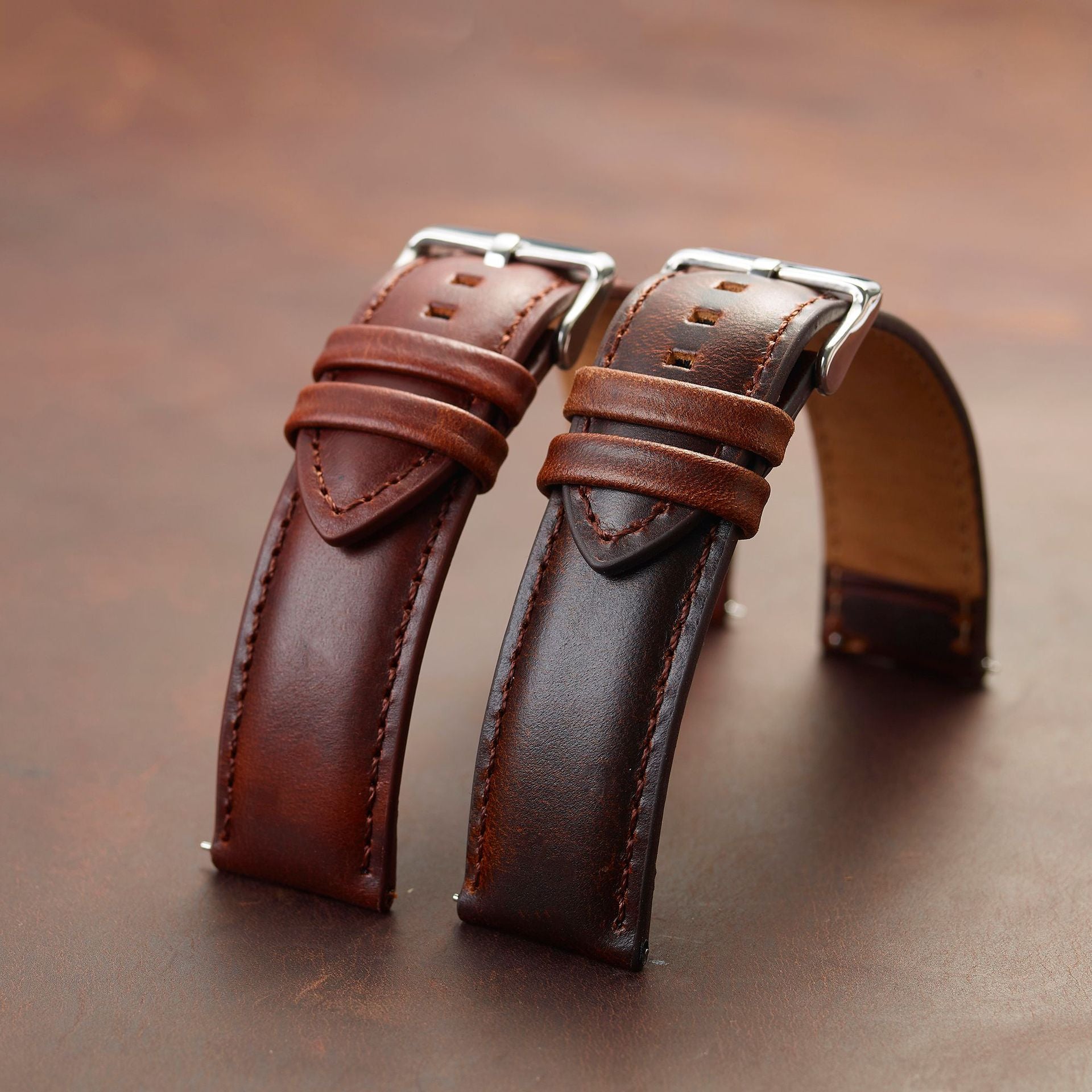 Fermoir de bracelet de montre vintage en cuir véritable