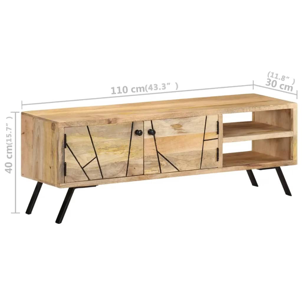 TV armoire 110x30x40 cm en bois de mangue massif