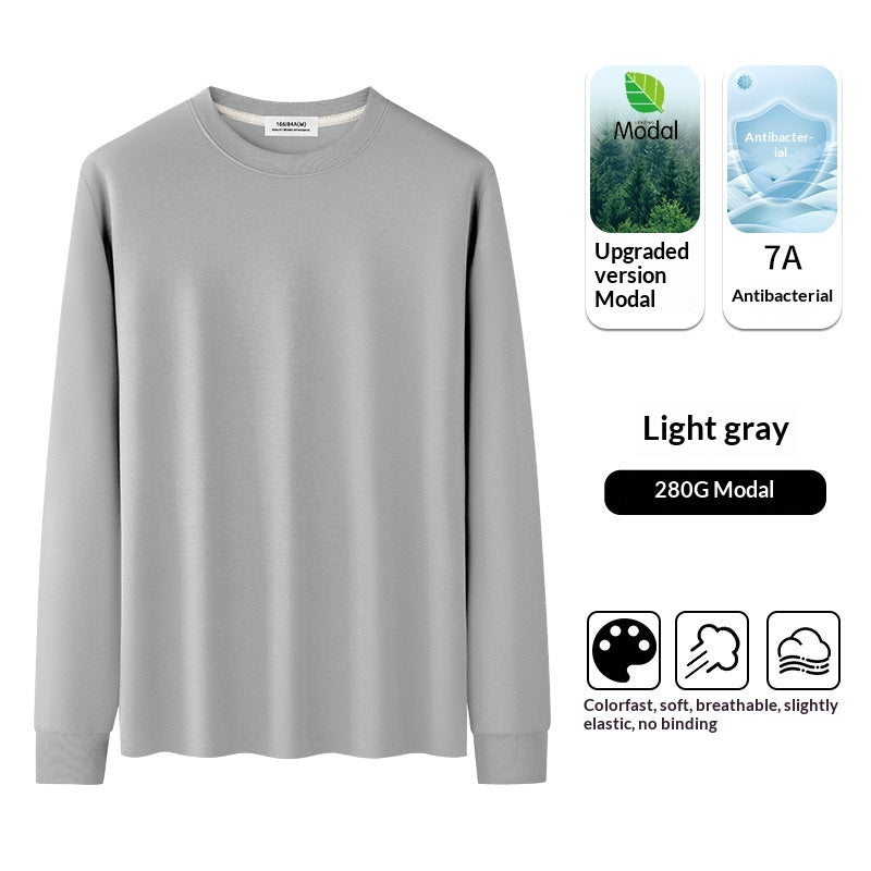 T-shirt à manches longues à manches longues pour homme minimaliste à col d'équipage
