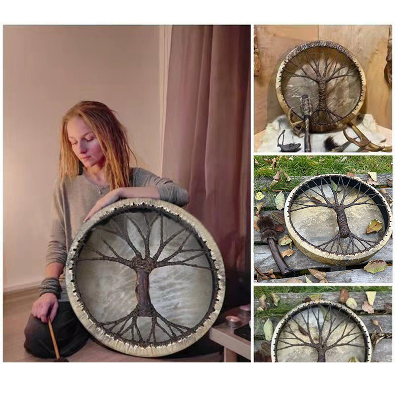 Arbre de vie Shaman Drum Drum Sibérie Drum Artisanat à la main Cadeau Shaman