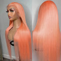 Lumière Orange Long cheveux droit 134 Dentelle avant fibre chimique fibre haute température fibre perruque H