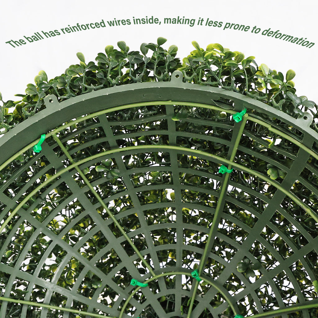 18.5PO sombre Artificial Topiary Balles Extérieur Faux Boxwood Décorative Green Sphères pour Gar