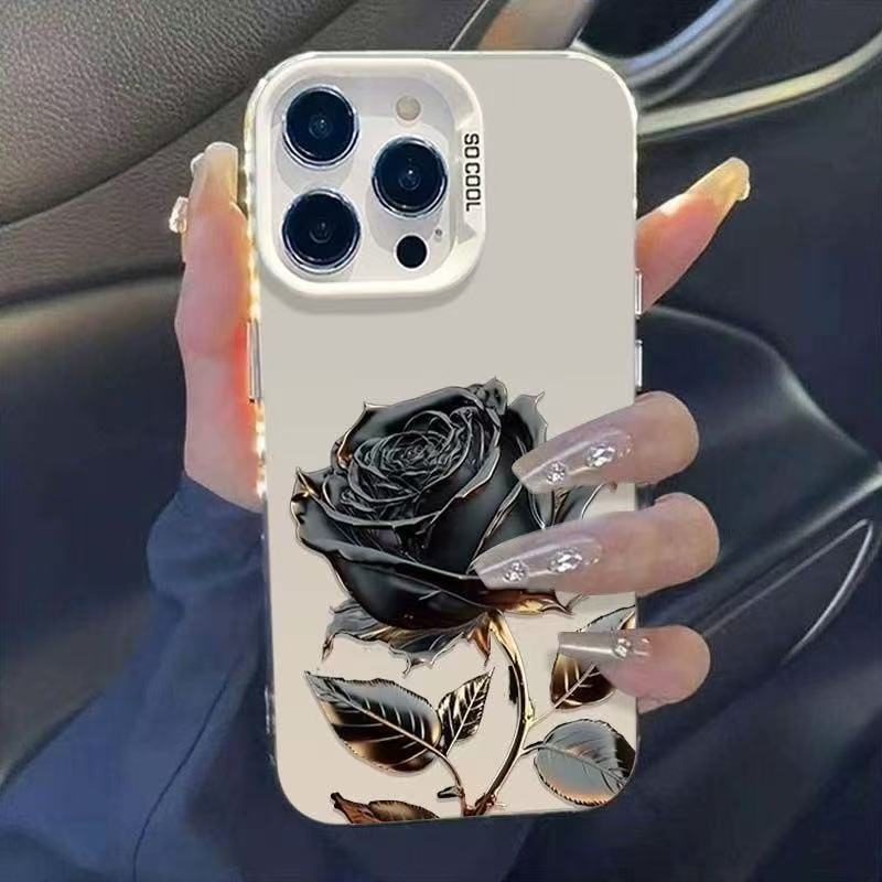 Boite de téléphone Pro Max de Black Gold Rose 17