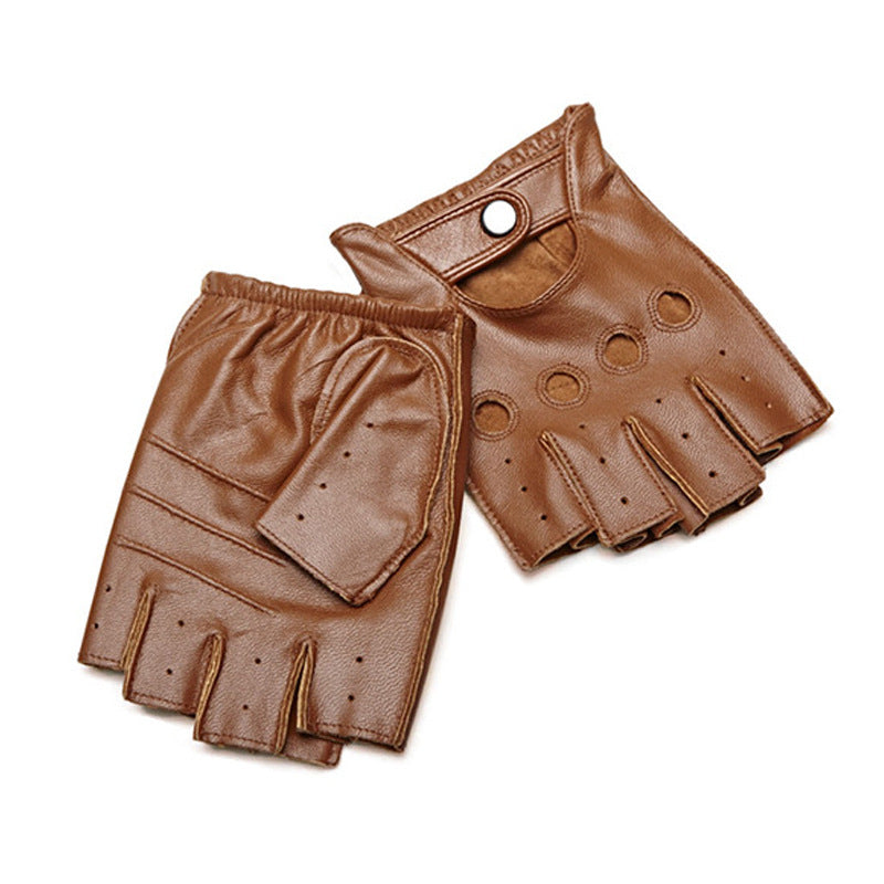 Gants à moitié doigts en peau de mouton d'hiver
