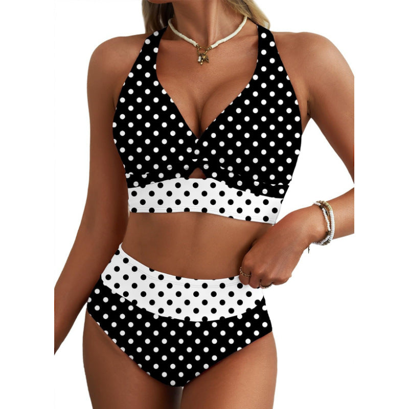 Ensemble de bikini pour femmes Top devant-Twist avec maillot de bain Lily Print