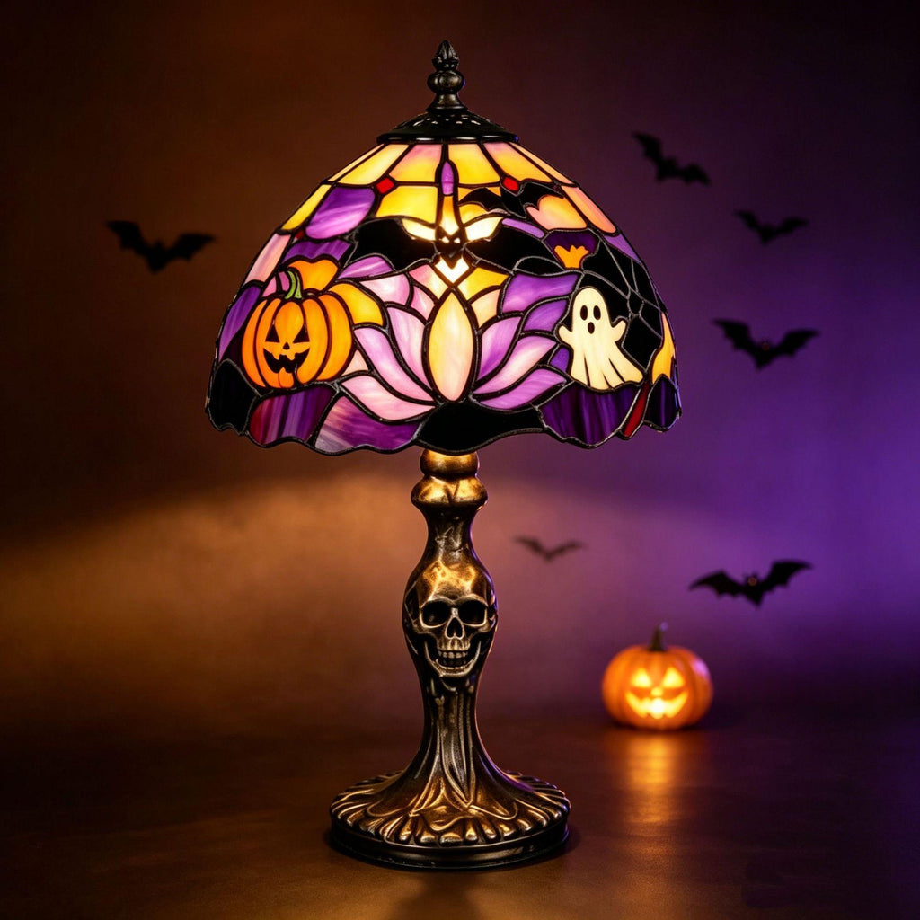 Lampe de table de citrouille Ghost Bat Glowing d'Halloween