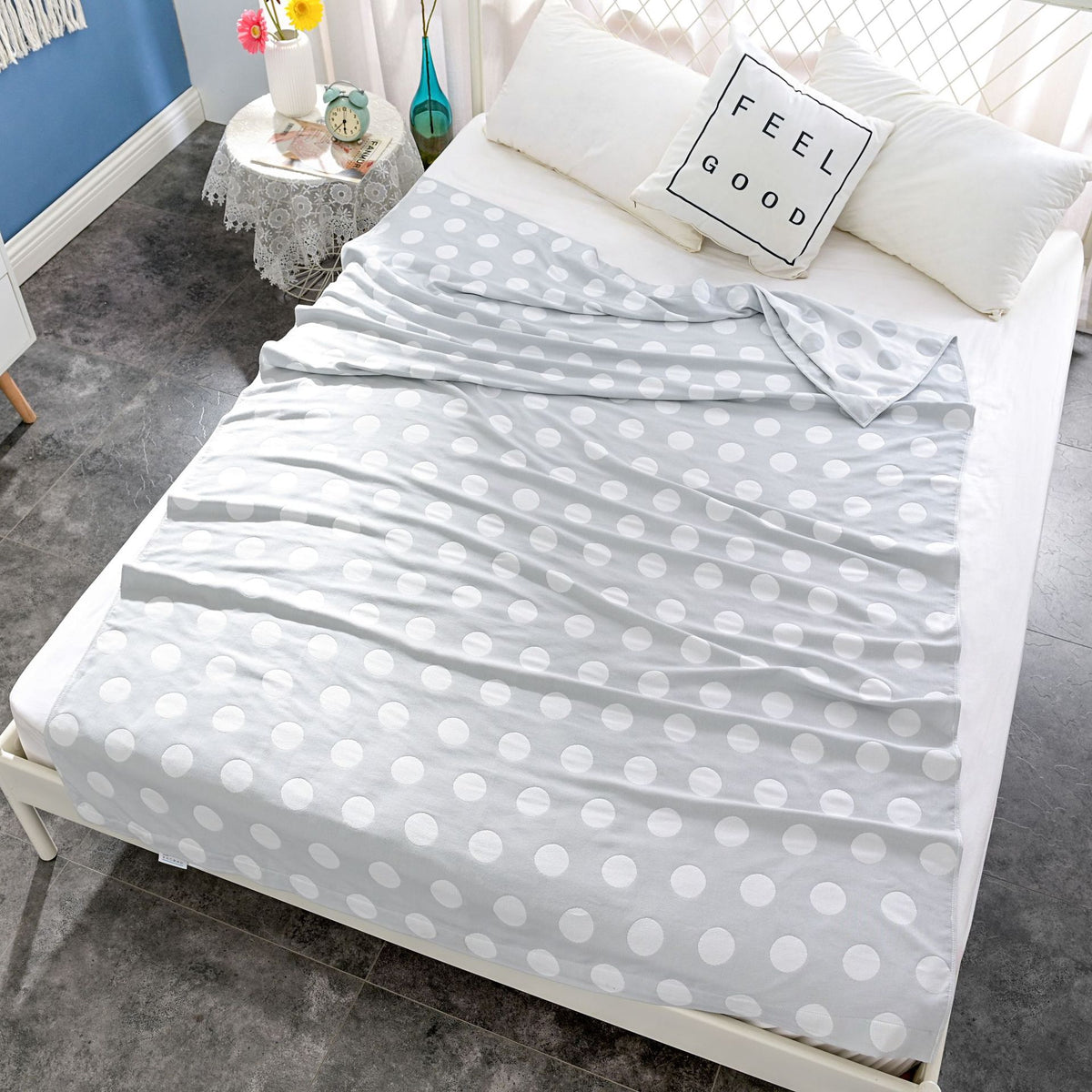 Japanese Style Single Cooling Blanket Nap Blanket Tech Embroidered Ice Silk Summer Quilt