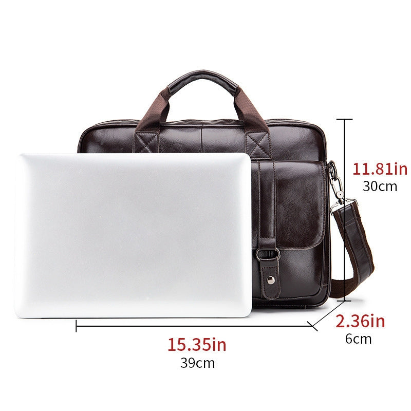 Sac à main Cowhide hommes affaires grande capacité