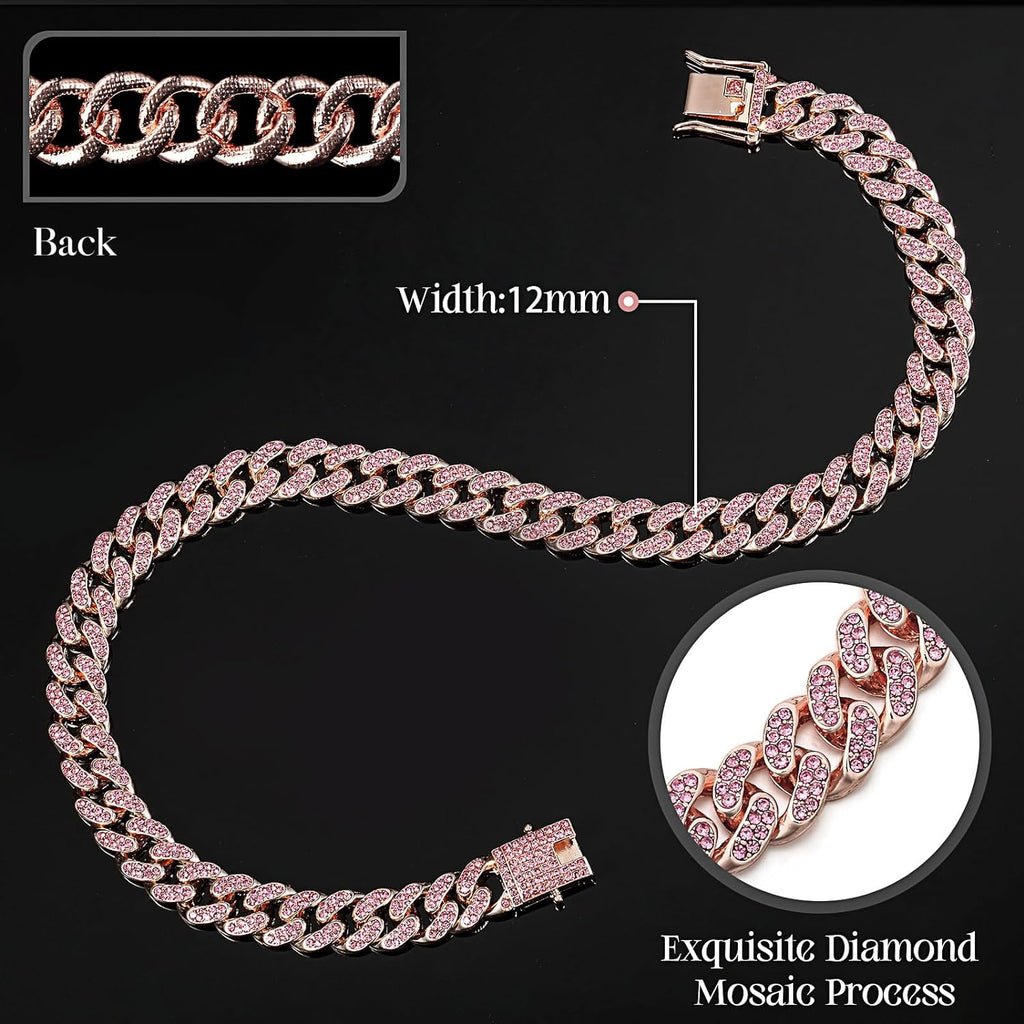 Collier de chien en métal chaîne de chat animal collier en cristal Accessoires pour petit moyen grand