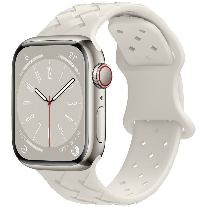 Bamboo Plaid Dentelle Solide Silicone Sports Apple Bracelet