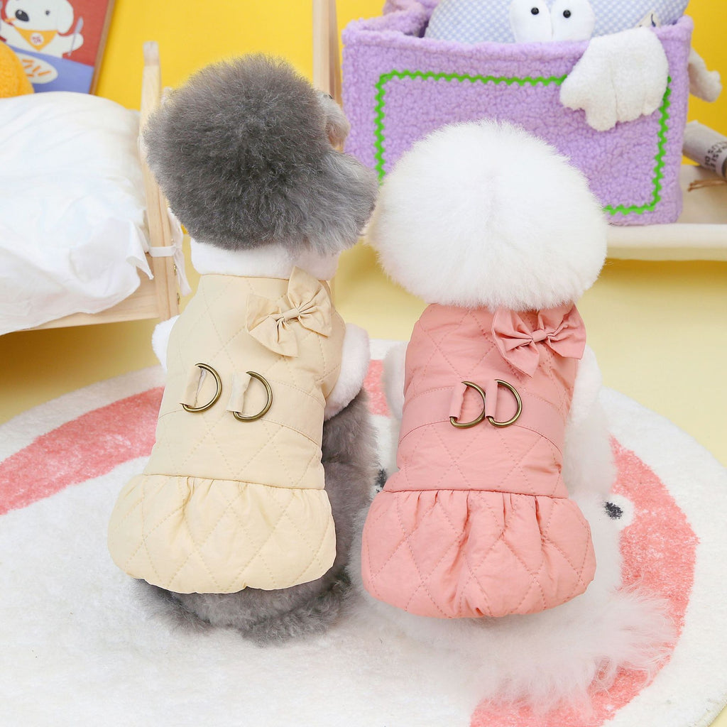 Vêtements de chien Petit chien Papillon Robe rembourrée en coton