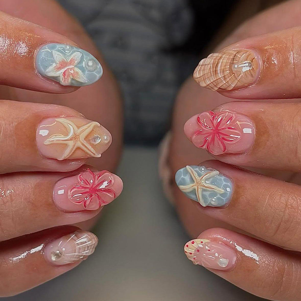 30 morceaux de faux ongles courts en forme d'amande