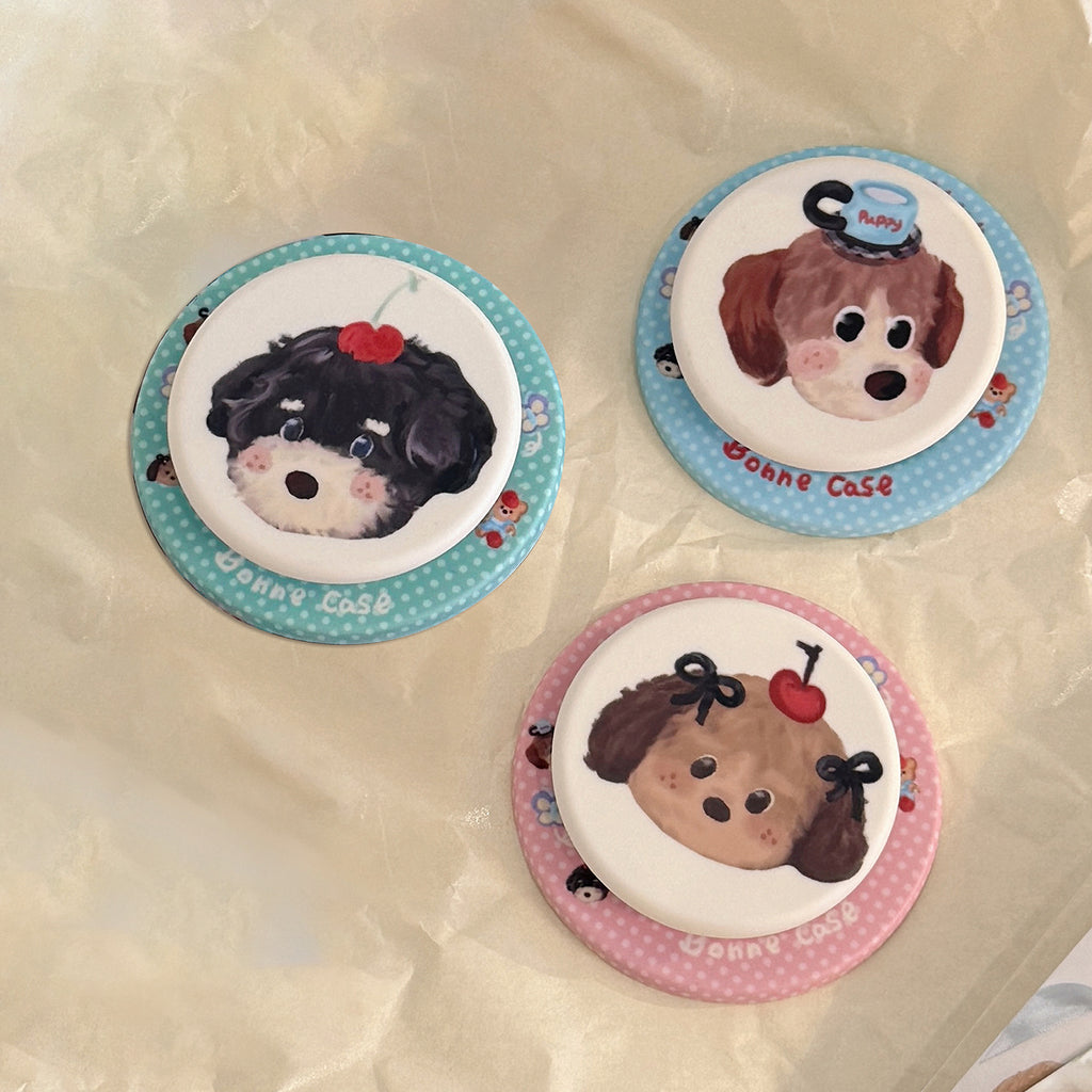 Peinture à l'huile Puppy Cartoon Compatible avec MagSafe Porte magnétique