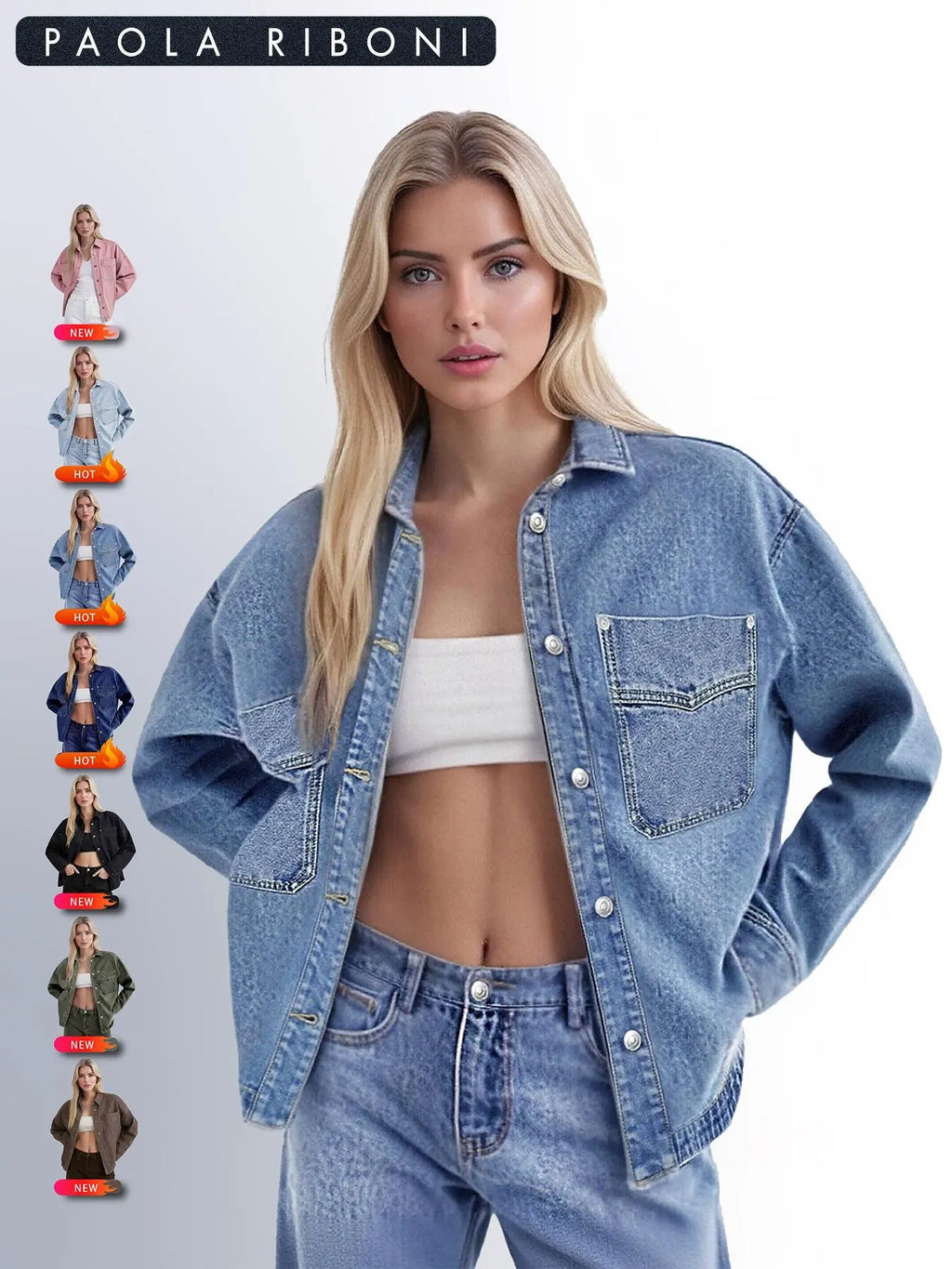 Veste de denim décontractée pour femme avec poches