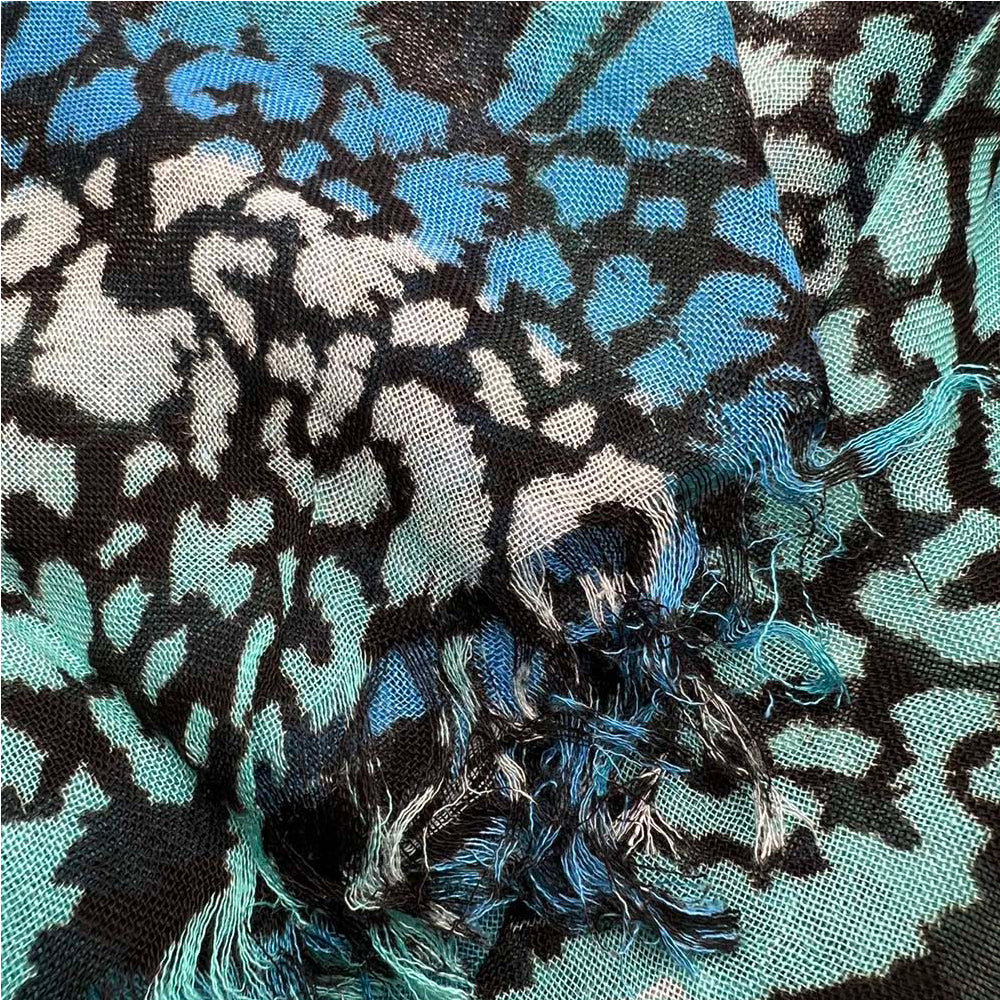 Echarpe géométrique longue Boho 2pcs Aqua Blue