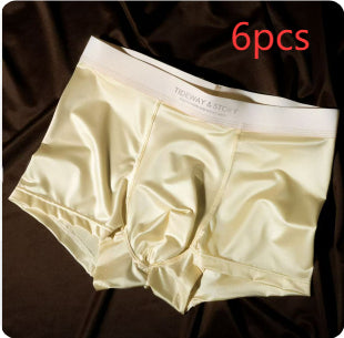 Ice Silk Hommes Sous-vêtements Light Luxury Satin Boxers