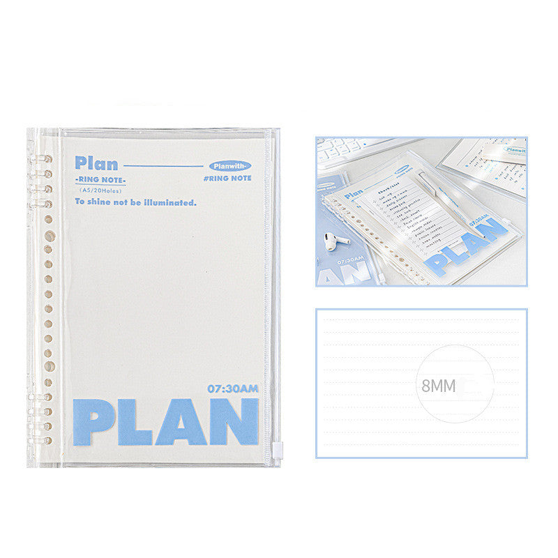 A5 can store a spiral-bound notebook