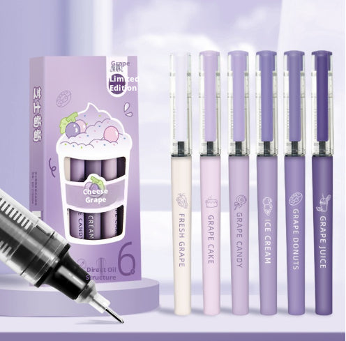 Stylo de gel de raisin de fromage-0,5mm-6 pcs