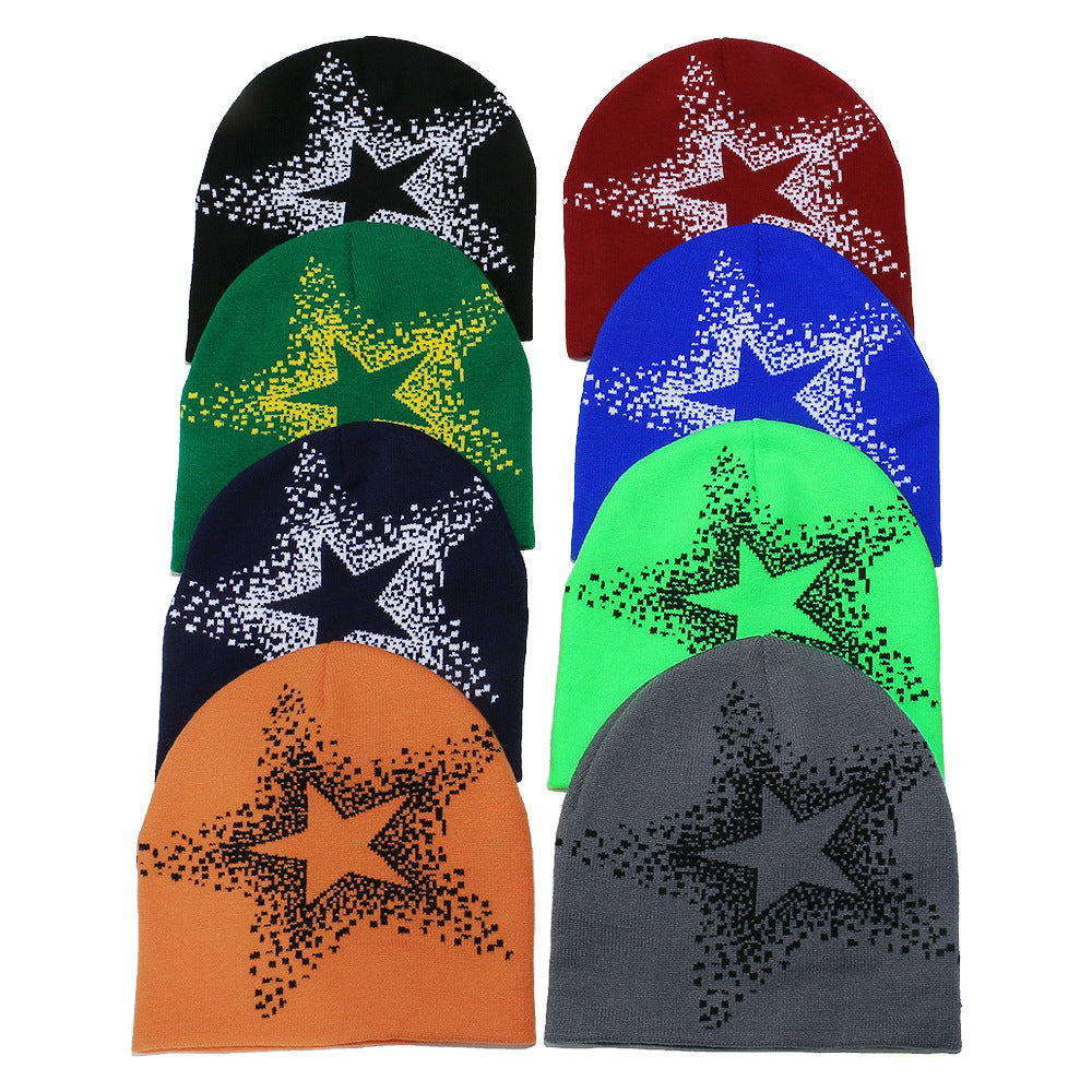 American Street Y2K Star Woolen Hat pour l'automne Et l'hiver