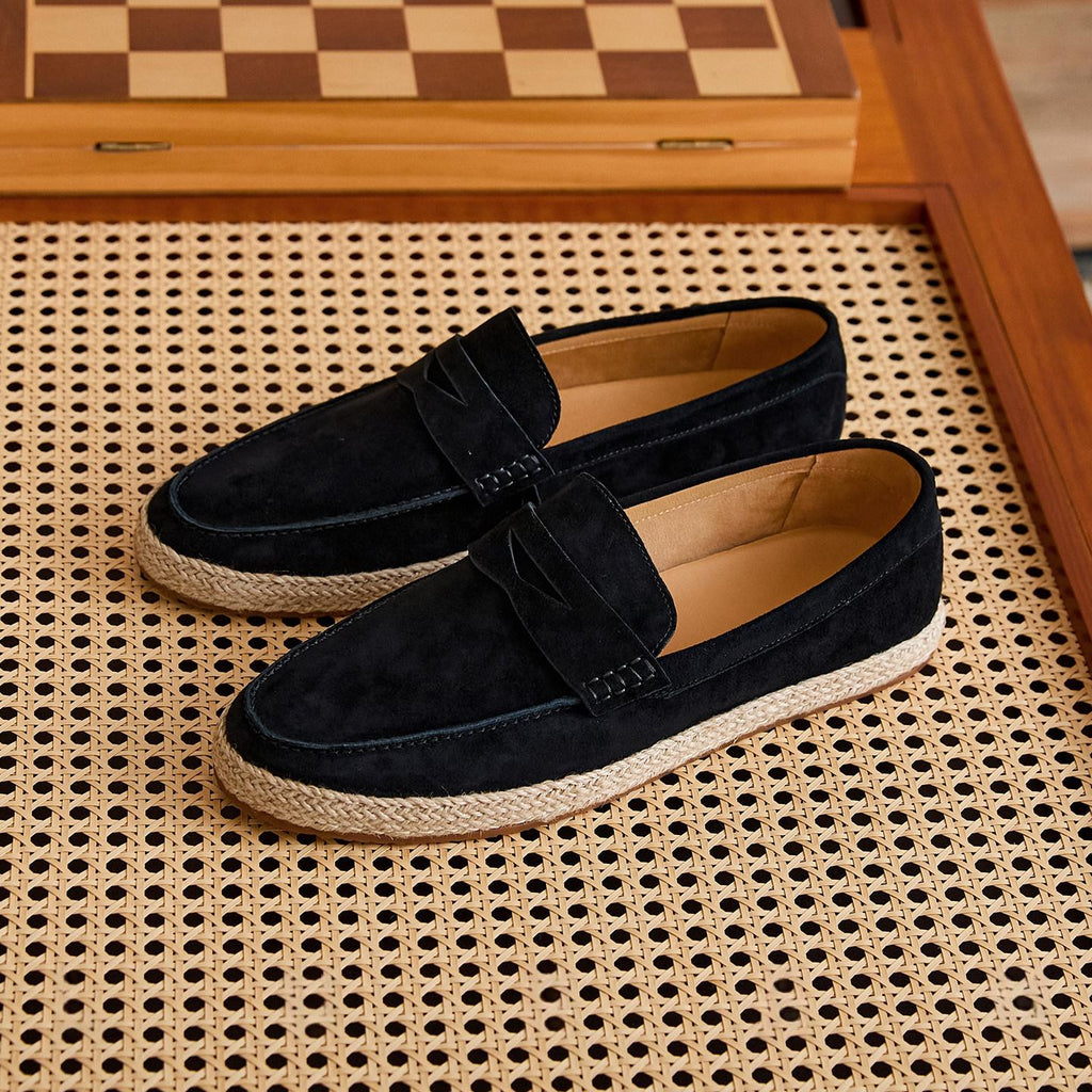 Mocassins pour hommes en peau de mouton rétro