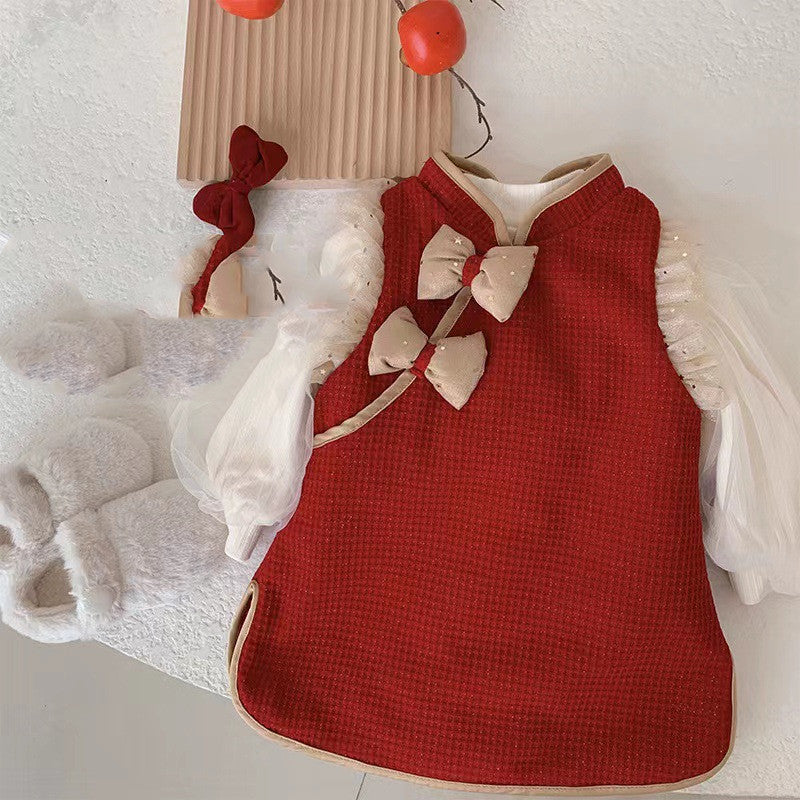 Ensemble de deux pièces de jupe en peluche de l'année