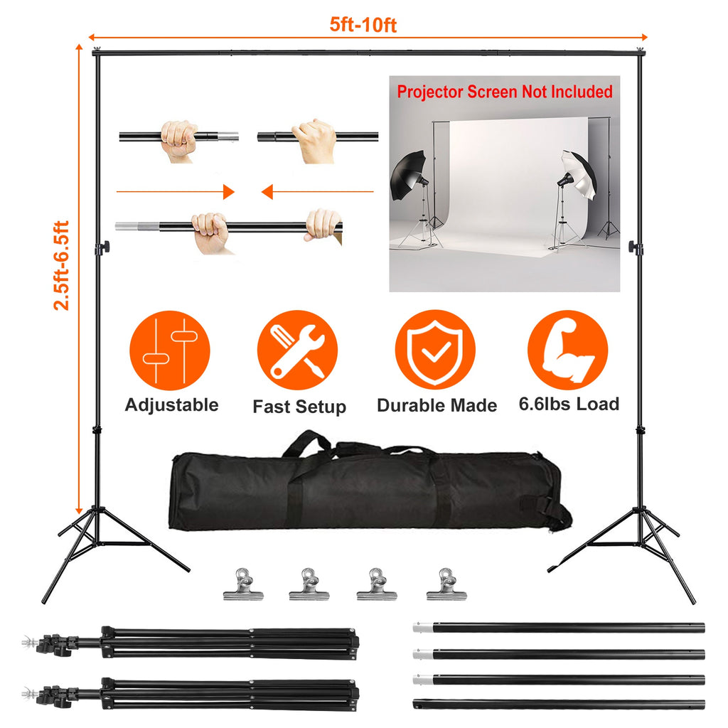 1Pc 6.5 Plus 10ft Photo Video Studio Heavy Duty Adjustable Backdrop Support