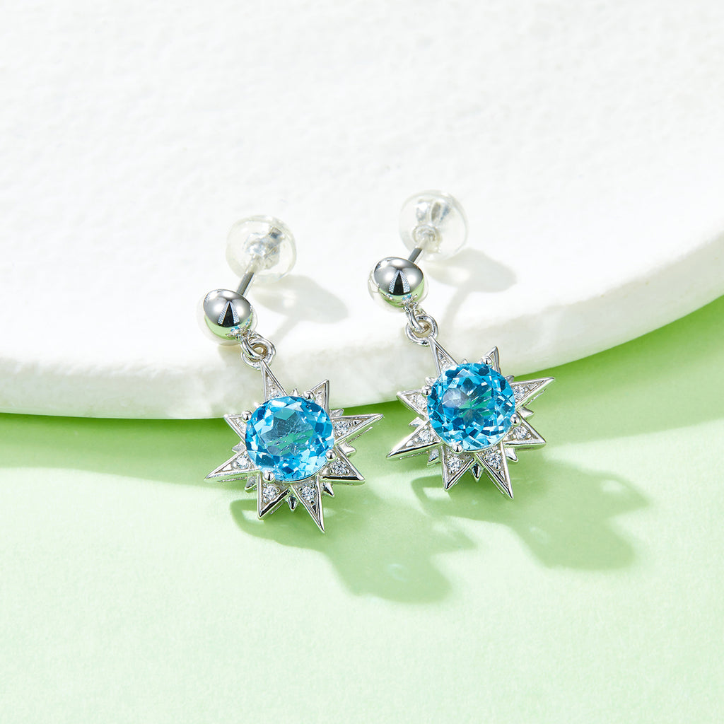 S925 Boucles d'oreilles d'étoiles en argent sterling