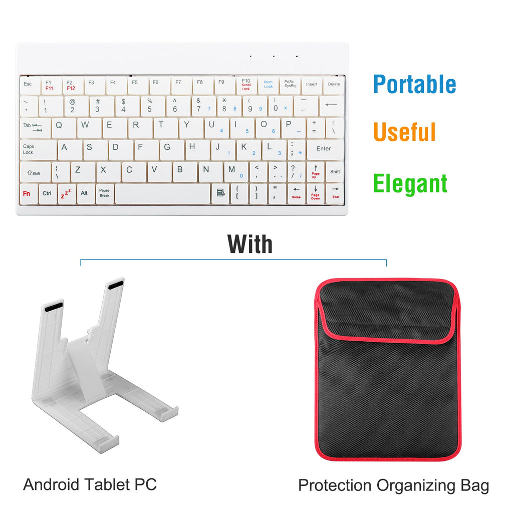 80-Key Wired Keyboard Mini USB Connector Portable Durable Keyboard with Carry Ba