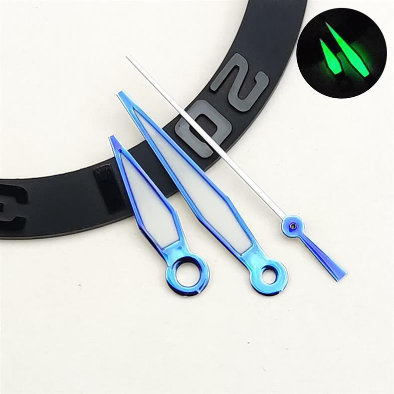 Pilotes Montre à trois mains à mains lumineuses vertes