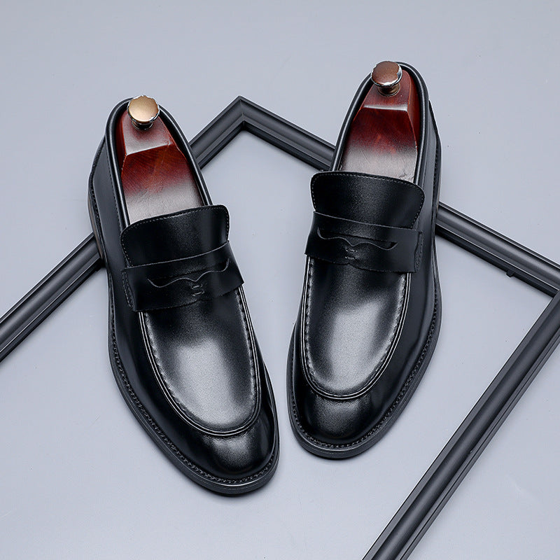 Minimaliste de style britannique Business formel Slip-on Casual Hommes Chaussures en cuir