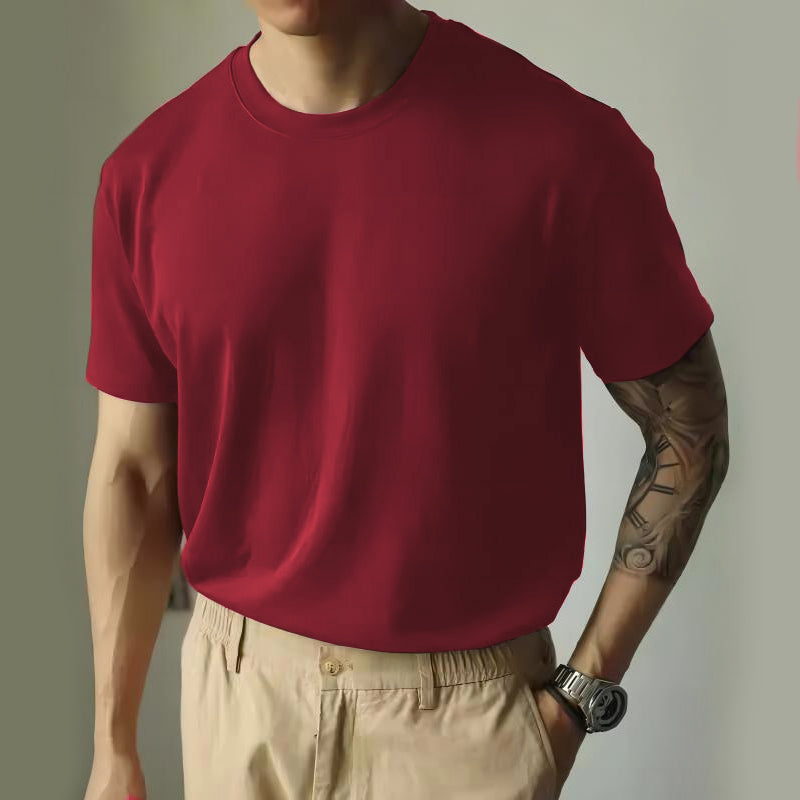 T-shirt à manches courtes pour hommes avec un petit collier