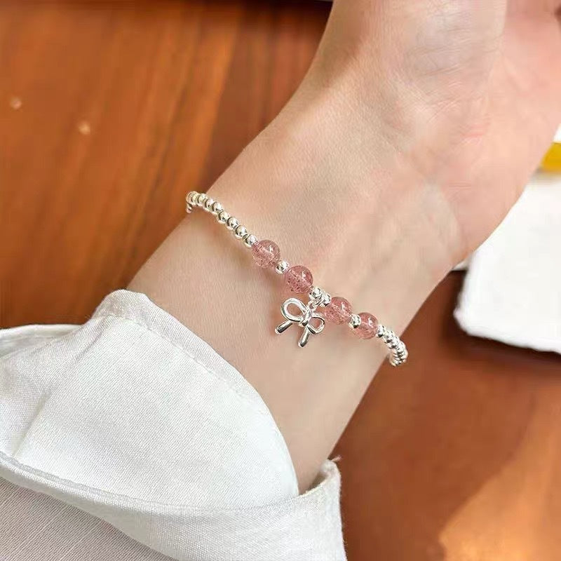 Printemps et été cristal Bracelet Niche Design Gris clair de lune violet Asai Améthyste Bracel
