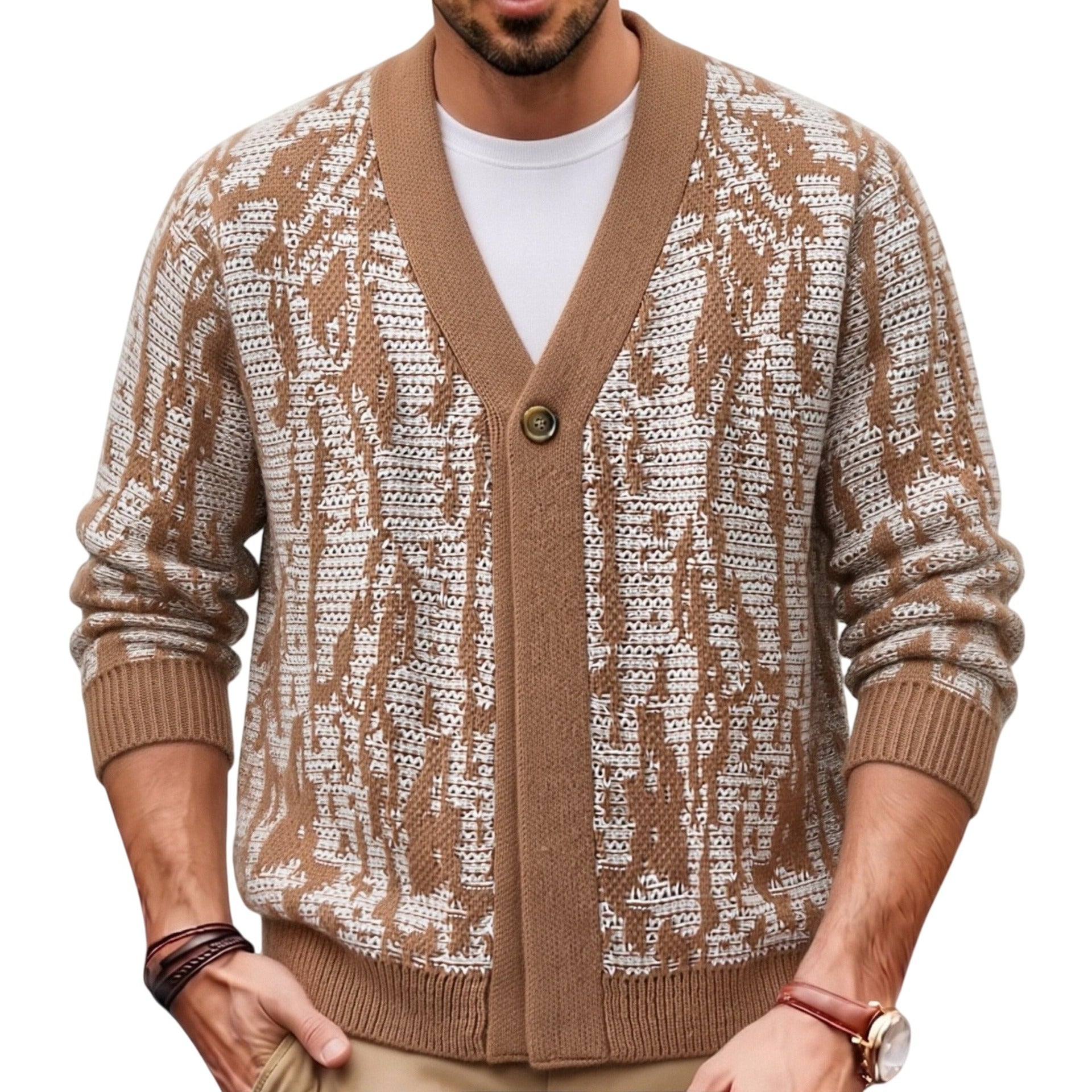 L'hiver d'automne des hommes Casual Knit Cardigan à manches longues