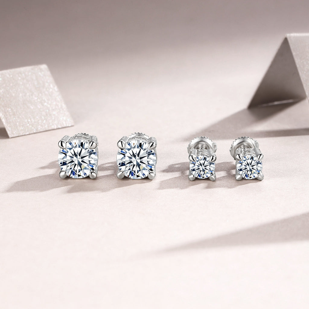 S925 Boucles d'oreilles en argent moussanite Sterling