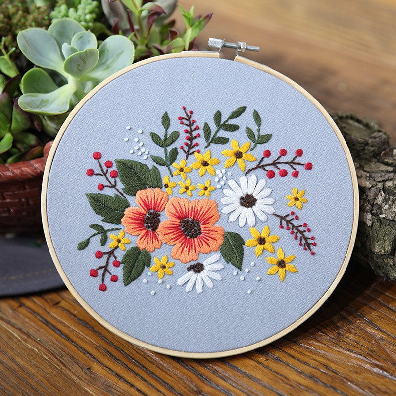 Peinture à la main Diy suspendu Kit de couture à fleurs tridimensionnel
