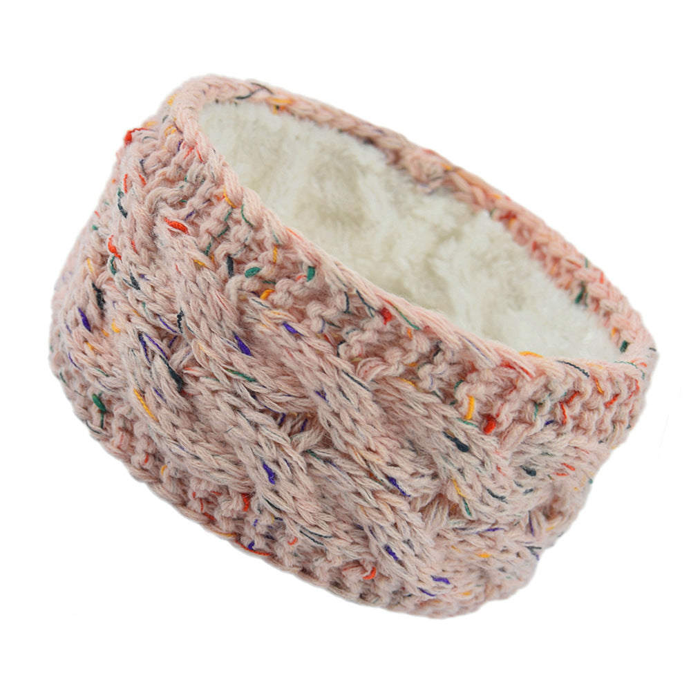 Bande de cheveux tricotées européenne et américaine plus Velvet Laine Couleur Dot Fil Bandeau Variegate
