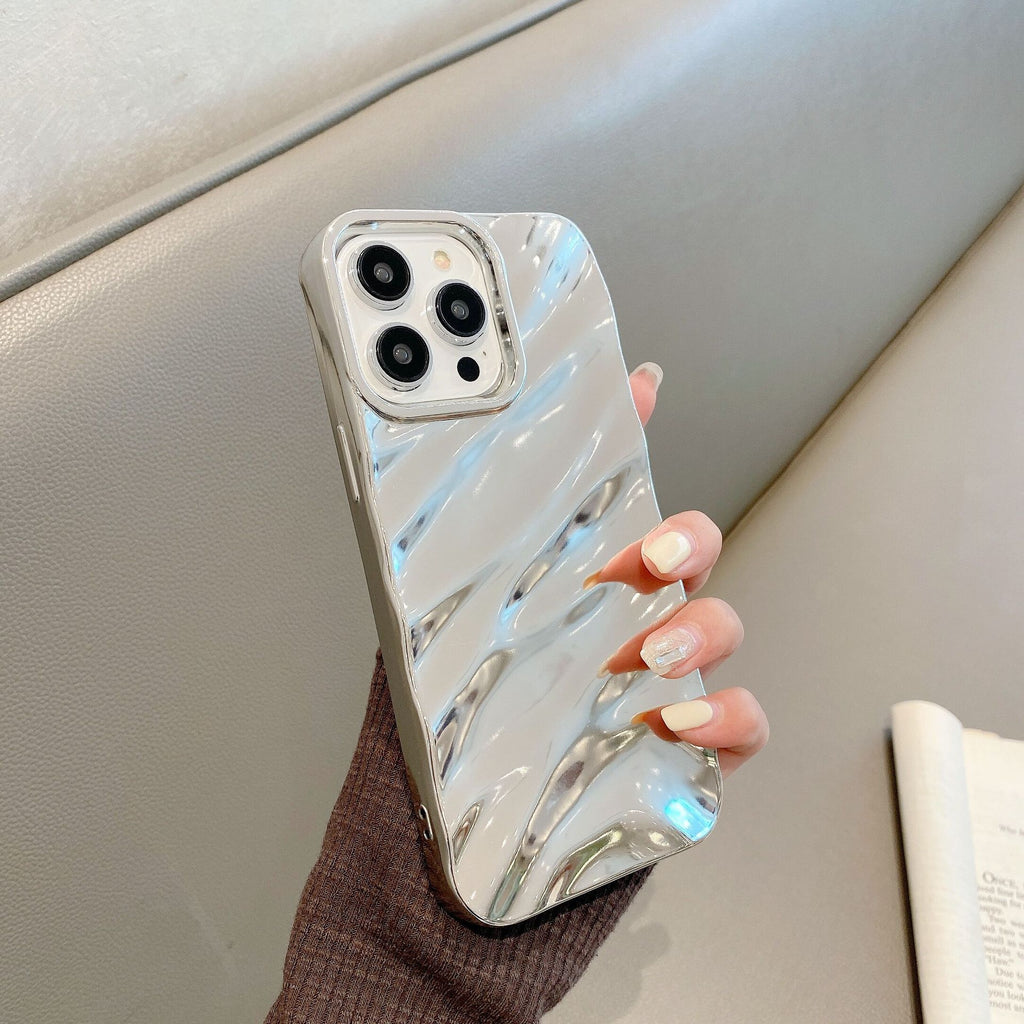 Mode Cas de téléphone à motif plissé en trois dimensions
