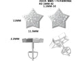S925 Argent Sterling 52pcs D Couleur VVS1 Boucles d'oreilles en étoile de Moissanite 11mm Double Pave Scr