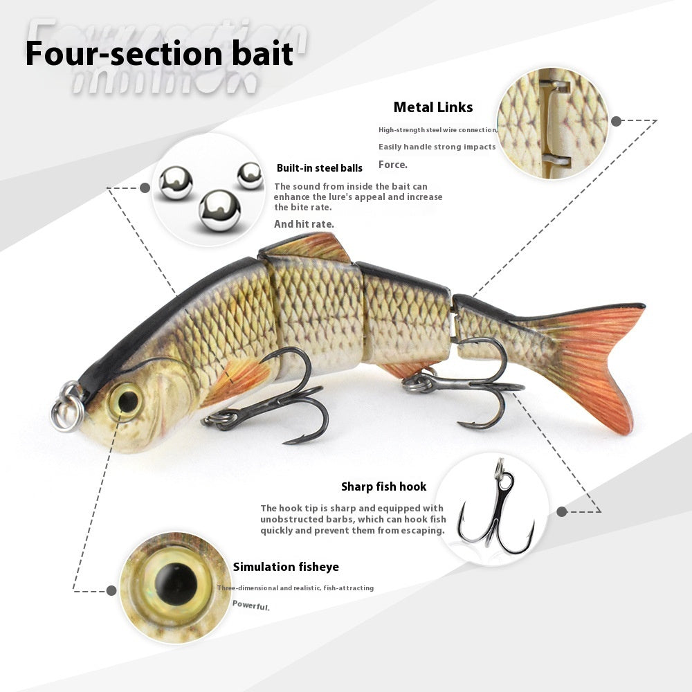 Metal Link Simulation flexible de natation Habillement combiné de poissons multi-sections