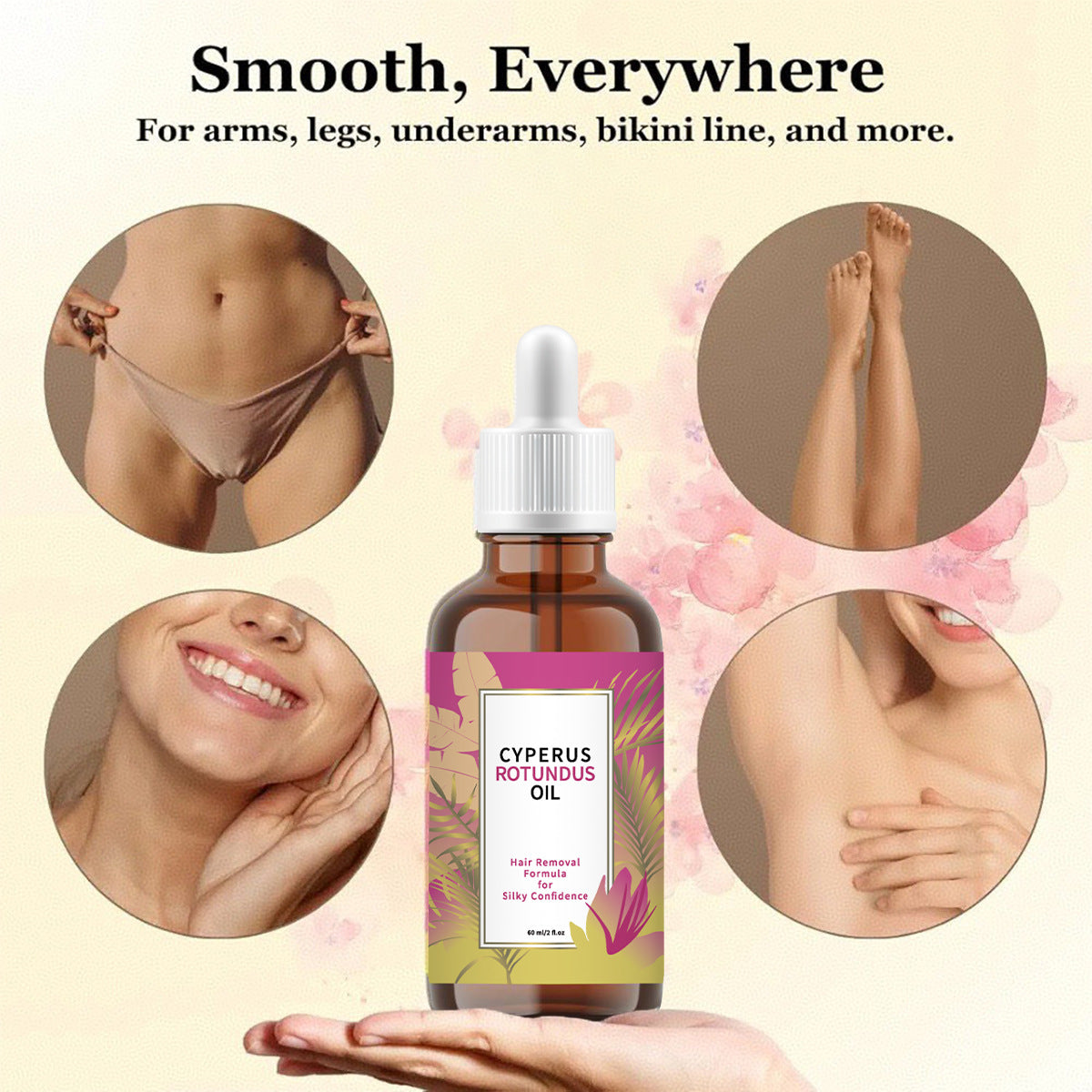 Huile essentielle de massage corporel hydratant parfumé aux fleurs