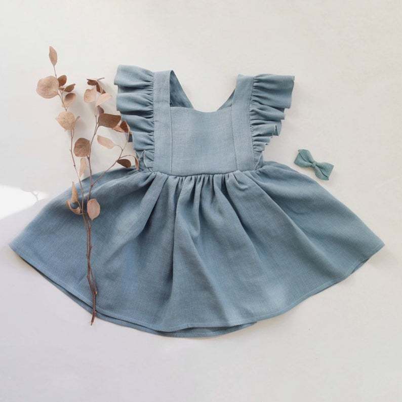 Robe de plage pour filles Baby Cotton Et Lin