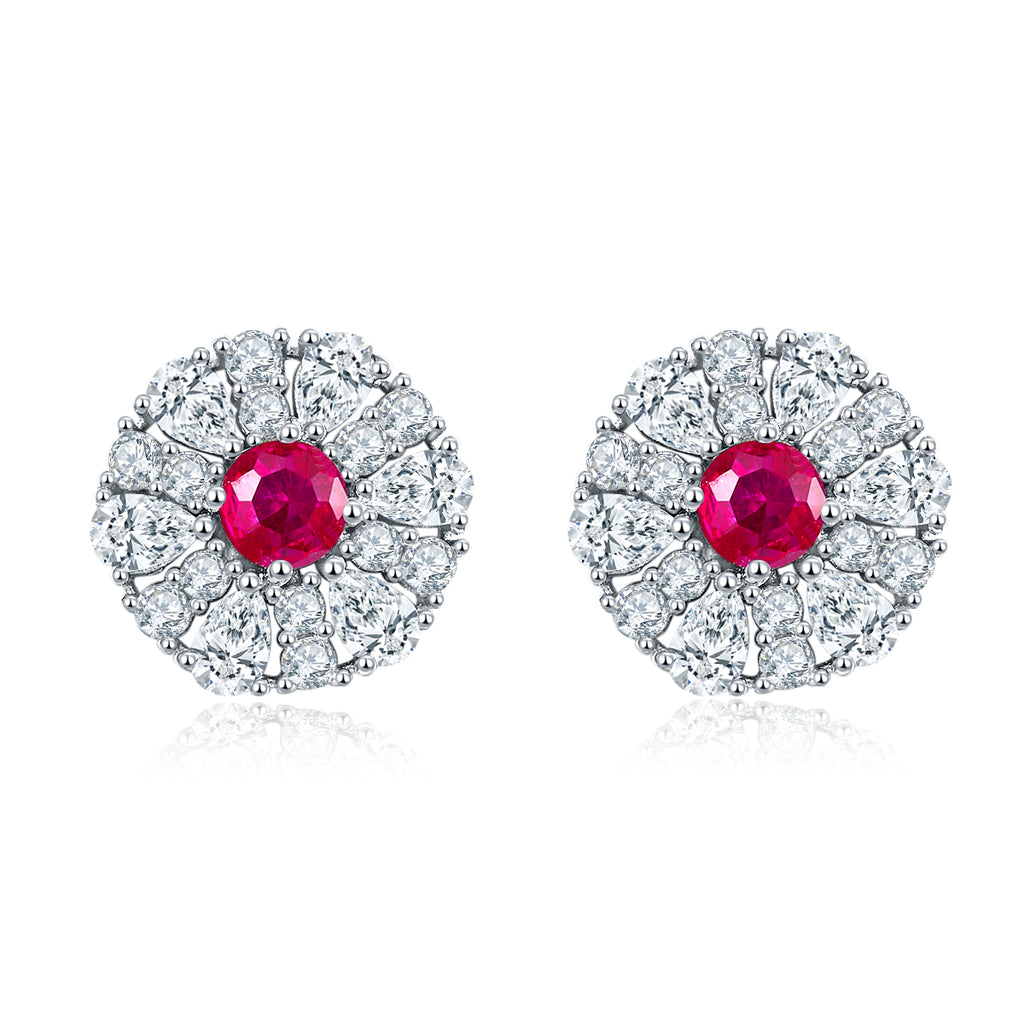 S925 Boucles d'oreilles en cluster en argent sterling